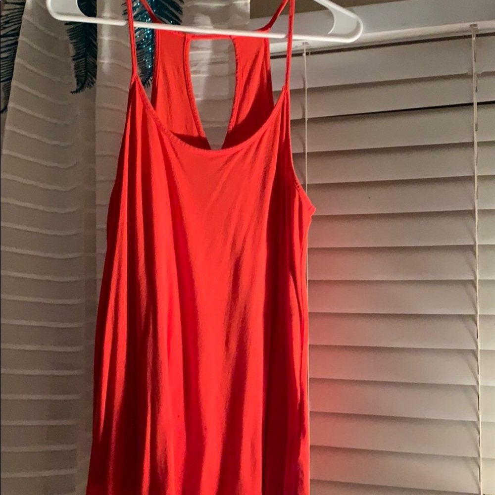 Loose fitting orange dress tank